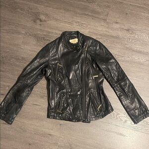 MICHAEL KORS Women's Black Leather Jacket